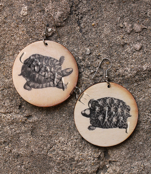 All My Relations vintage Turtle image earrings by Urban Regalia