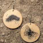 butterfly & caterpillar vintage animal image earrings by Urban Regalia