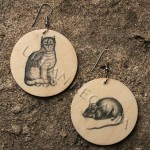 cat & mouse vintage animal image earrings by Urban Regalia