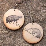 anteater & armadillo vintage animal image earrings by Urban Regalia