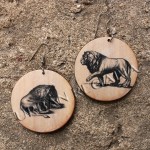 lions vintage animal image earrings by Urban Regalia