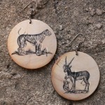 tiger & blackbuck vintage animal image earrings by Urban Regalia