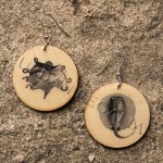 octopus & stingray vintage animal image earrings
